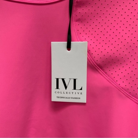 IVL Collective Long Sleeve Crop Top Perforated in Pink Sugar Plum 8 - Picture 7 of 10